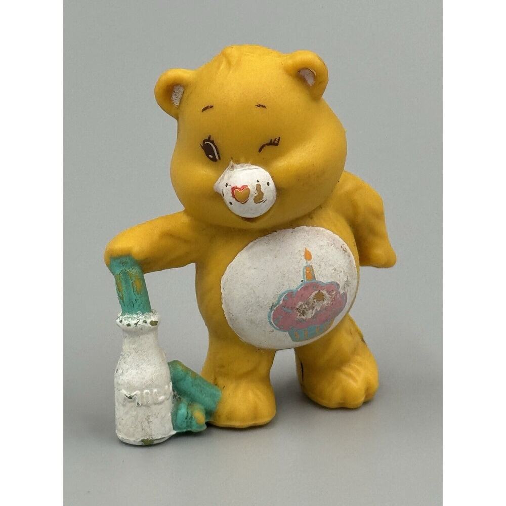 Vintage 1984 Care Bears Birthday Bear With Milk Bottle Figure 2”